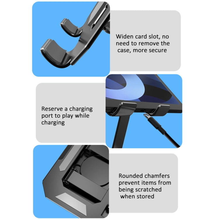 Metal Cooling Tablet Stand Rotatable Adjustable Base Support(Black)