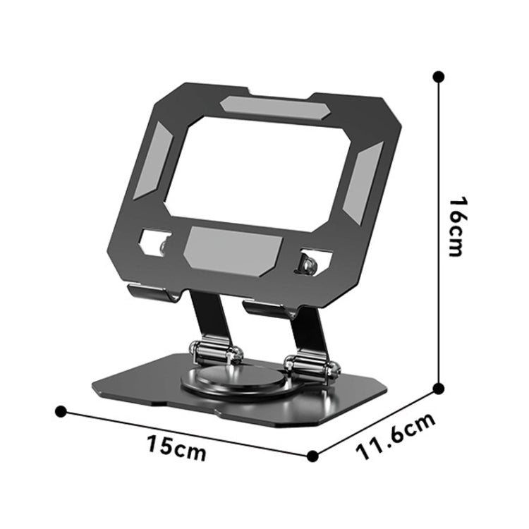 Metal Cooling Tablet Stand Rotatable Adjustable Base Support(Black)