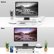 Oimaster Monitor Stand Riser Adjustable Height Laptop Bracket With Storage Drawer, Spec: Upgrade