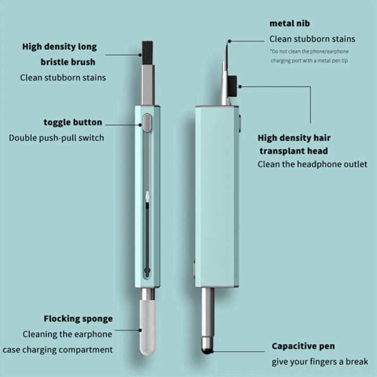 Headphone Keyboard Cleaning Kit with Capacitive Touch Pen(Black)