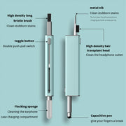 Headphone Keyboard Cleaning Kit with Capacitive Touch Pen(Black)