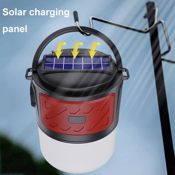 DV-V12 Outdoor Solar Camping Light FM Card Bluetooth Speaker(Blue)
