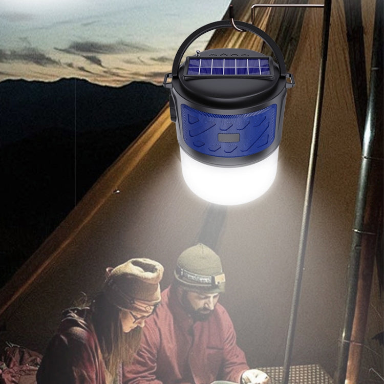 DV-V12 Outdoor Solar Camping Light FM Card Bluetooth Speaker(Blue)