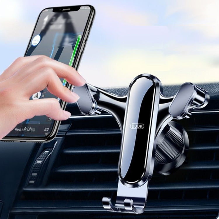 BUDK Triangle Gravity Sensor Car Phone Bracket Car Air Vent Navigation Holder, Model: Suction Cup Base Model
