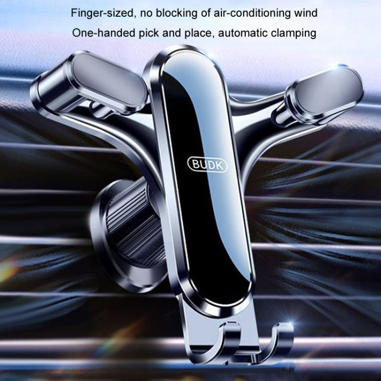 BUDK Triangle Gravity Sensor Car Phone Bracket Car Air Vent Navigation Holder, Model: Suction Cup Base Model