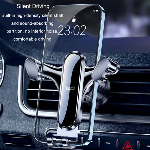 BUDK Triangle Gravity Sensor Car Phone Bracket Car Air Vent Navigation Holder, Model: Suction Cup Base Model