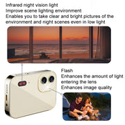 D6 CCD HD Digital Camera Movie Music Smart Camera Touch Screen Student Card Video Recorder, Excluding Memory(White)