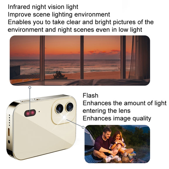 D6 CCD HD Digital Camera Movie Music Smart Camera Touch Screen Student Card Video Recorder, Excluding Memory(White)