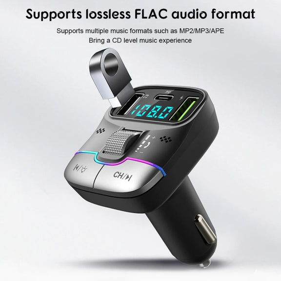 Car Bluetooth MP3 Player Fast Charging Charger(Black)