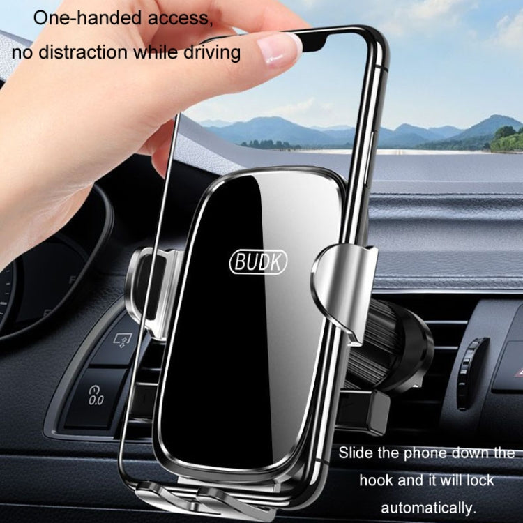 BUDK Anti-shake Car Phone Bracket Car Navigation Air Vent Fixed Gravity Support Stand(Silver)