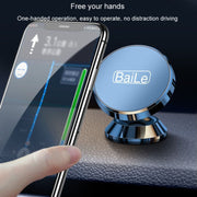 BaiLe Magnetic Car Phone Holder Universal Car Dashboard Fixed Navigation Bracket, Color: Buckle Silver