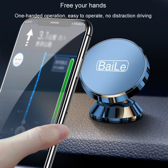 BaiLe Magnetic Car Phone Holder Universal Car Dashboard Fixed Navigation Bracket, Color: Buckle Silver