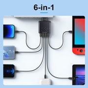 6-Ports Multifunctional Quick Charging USB Travel Charger Power Adapter, Model: White AU Plug