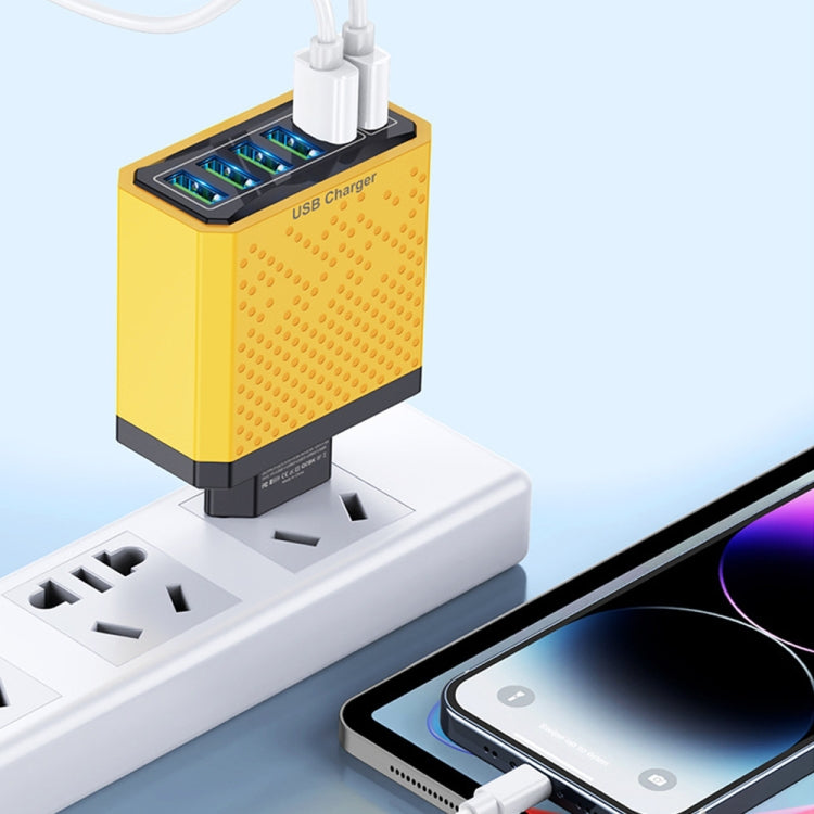 6-Ports Multifunctional Quick Charging USB Travel Charger Power Adapter, Model: White US Plug