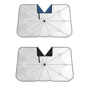 140x79cm Car Front Gear Opening Style Insulated Sun Protection Parasol(Blue Base Cloth)