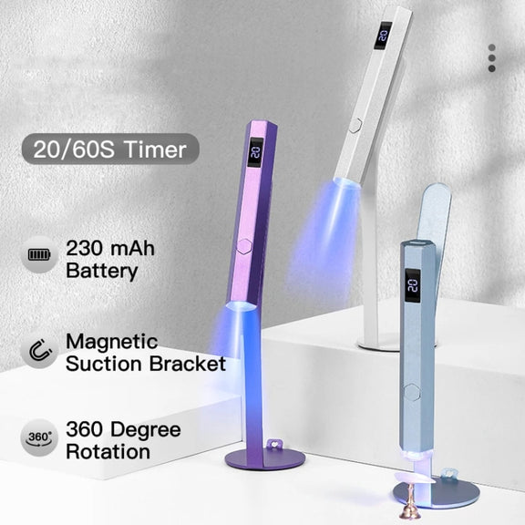 UV Nail Dryer Lamp With 2-speed Timing & Magnetic Bracket(Gray)