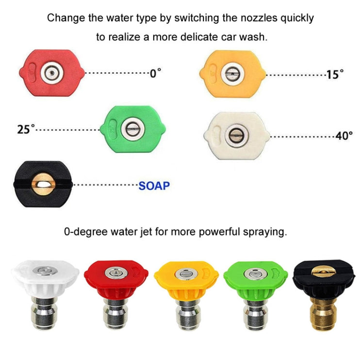 For Karcher K2-K7 Series High Pressure Washer Foam Lance Adapter, Specification: 1/4 Female Connector + 5 Nozzle