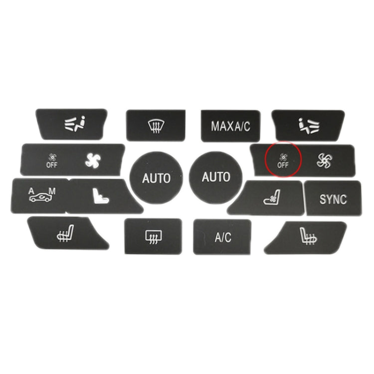 For BMW 5 Series/7 Series/X5/C6/F10/F01/F15 Air Conditioning Button Repair Sticker, Style: C 16pcs With OFF
