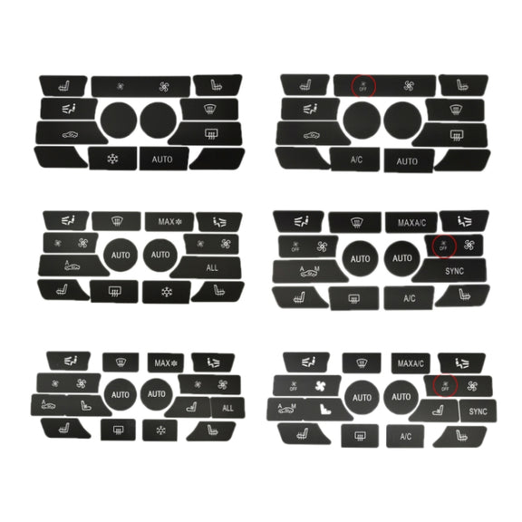 For BMW 5 Series/7 Series/X5/C6/F10/F01/F15 Air Conditioning Button Repair Sticker, Style: C 16pcs With OFF