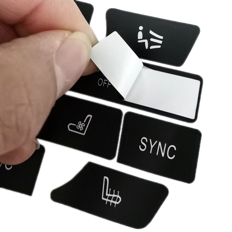 For BMW 5 Series/7 Series/X5/C6/F10/F01/F15 Air Conditioning Button Repair Sticker, Style: C 16pcs With OFF