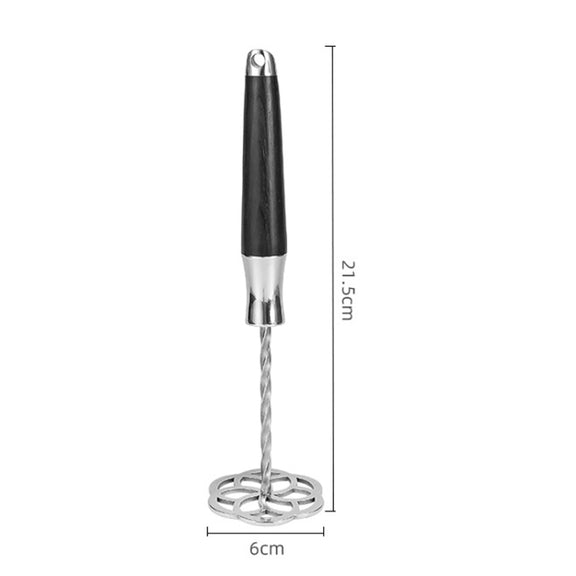 Wooden Handle 316L Stainless Steel Potato Masher Thickened Taro Mashing Gadgets