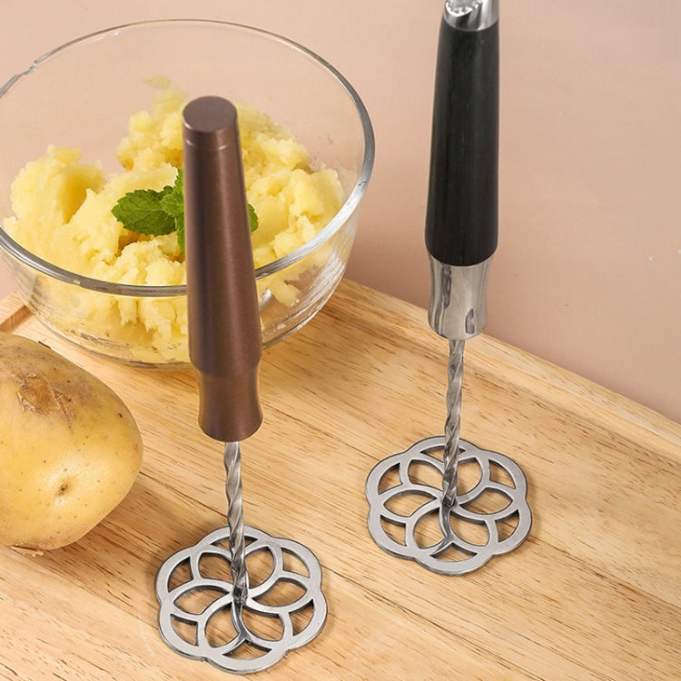 Wooden Handle 316L Stainless Steel Potato Masher Thickened Taro Mashing Gadgets
