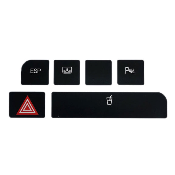 For Audi A4 Emergency/Double Flash Button Cup Holder Button Repair Sticker, Left-Hand Drive Only(Without Card Box)