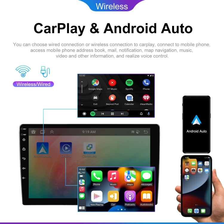 10.1 inch 6+128G Android Universal HD Large Screen Car Bluetooth Player Android GPS Navigation Integrated Machine(Standard+AHD Camera)