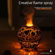 D612 USB Plug-in Colorful Gradient Atmosphere Light Flame Crack Aromatherapy Humidifier(White)