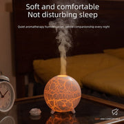 D612 USB Plug-in Colorful Gradient Atmosphere Light Flame Crack Aromatherapy Humidifier(Black)