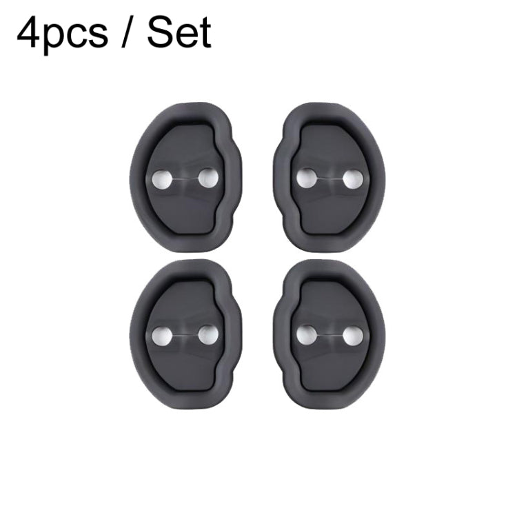 4pcs / Set For Tesla Model 3/Y Door Latch Cover Silent Shock Absorption Locking Clip(Black)