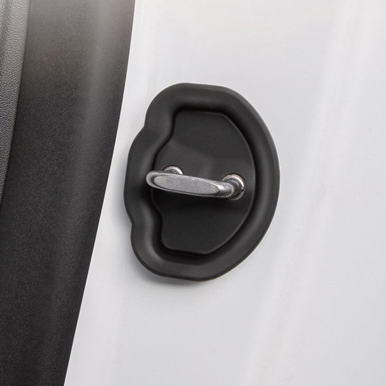 4pcs / Set For Tesla Model 3/Y Door Latch Cover Silent Shock Absorption Locking Clip(Black)