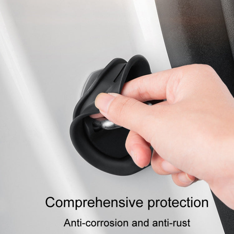4pcs / Set For Tesla Model 3/Y Door Latch Cover Silent Shock Absorption Locking Clip(Black)