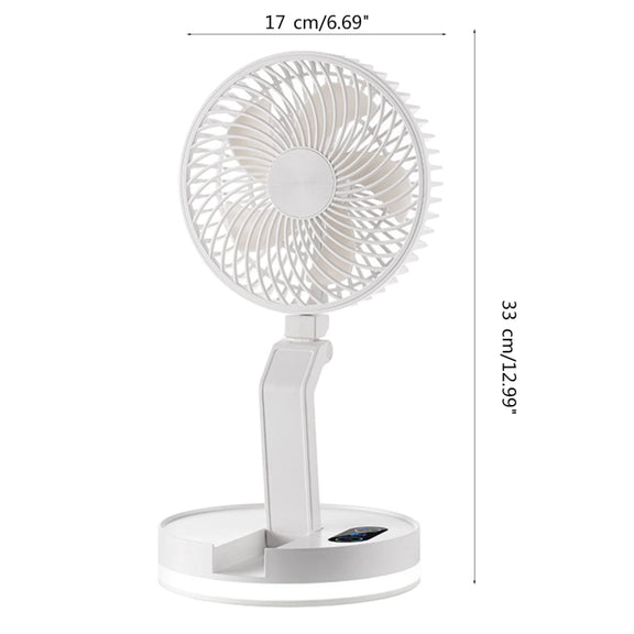 F200 Foldable Remote Control Wall-mounted Fan LED Light Desktop Rotating Fan, Color: Regular Model