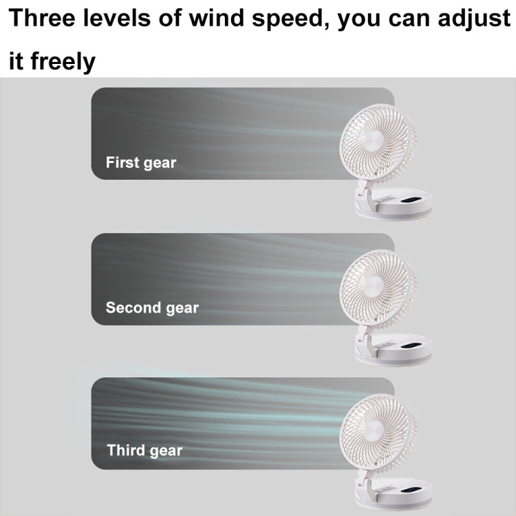 F200 Foldable Remote Control Wall-mounted Fan LED Light Desktop Rotating Fan, Color: Regular Model