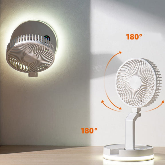 F200 Foldable Remote Control Wall-mounted Fan LED Light Desktop Rotating Fan, Color: Regular Model