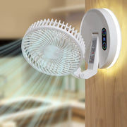 F200 Foldable Remote Control Wall-mounted Fan LED Light Desktop Rotating Fan, Color: Regular Model