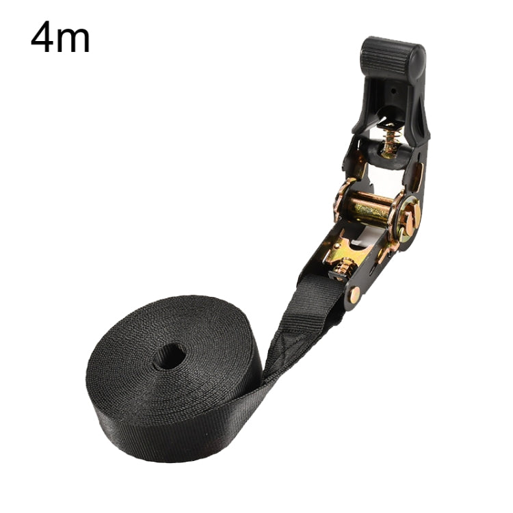 Motorcycle Ratchet Tensioner Cargo Bundling And Luggage Fixing Straps, Specification: Black 4m
