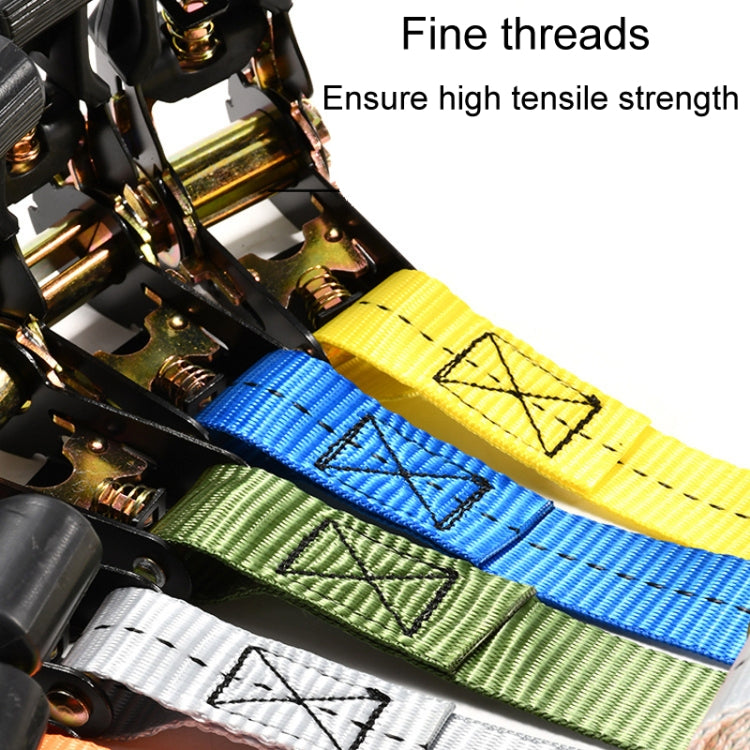 Motorcycle Ratchet Tensioner Cargo Bundling And Luggage Fixing Straps, Specification: Orange 2m