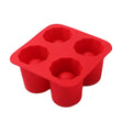 Four Hole Ice Cup Silicone Mold Compartment Cylindrical Coke Whiskey Ice Cube Maker Mold(Red) - Food Molds by PMC TechLife | Online Shopping South Africa | PMC TechLife