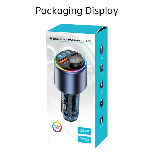 48W Car Bluetooth MP3 Player with Fast Charging(Black)