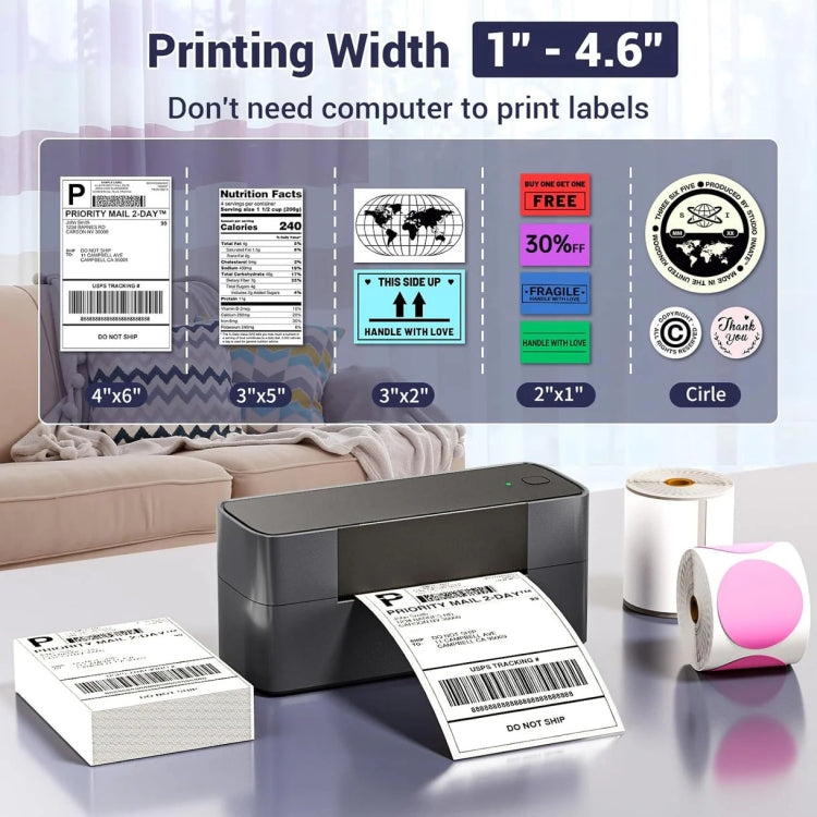 Phomemo PM245-BT Bluetooth Shipping Label Printer Support Labels Width  1- 4.6 Inch(UK Plug)