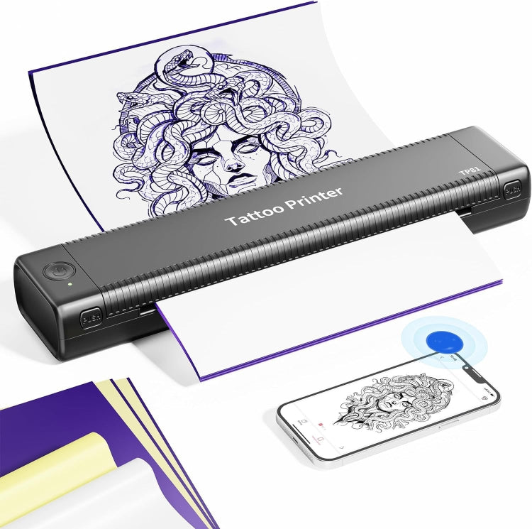 Phomemo TP81 A4 Wireless Thermal Printer Tattoo Template Printer(Black)