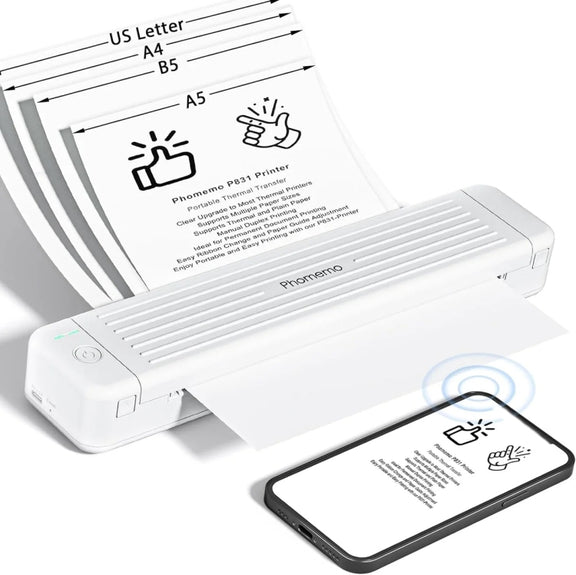 Phomemo P831 Bluetooth Portable Thermal Transfer Printer Support A4 / Letter / A5 / B5 Plain Paper Printing(Green)