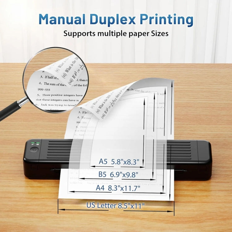 Phomemo P831 Bluetooth Portable Thermal Transfer Printer Support A4 / Letter / A5 / B5 Plain Paper Printing(White)