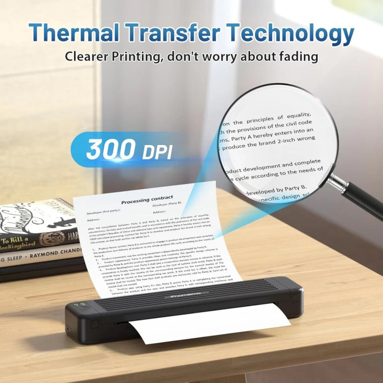 Phomemo P831 Bluetooth Portable Thermal Transfer Printer Support A4 / Letter / A5 / B5 Plain Paper Printing(White)