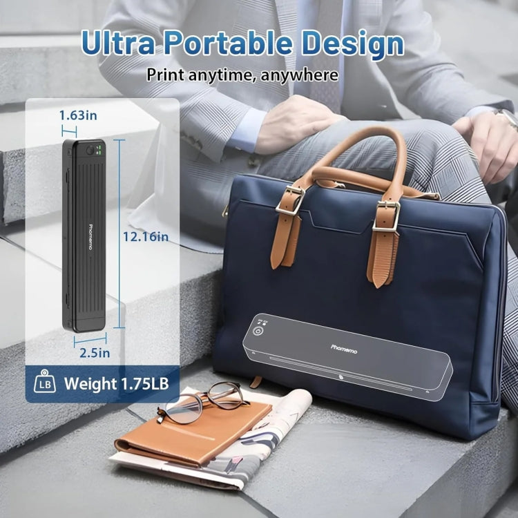 Phomemo P831 Bluetooth Portable Thermal Transfer Printer Support A4 / Letter / A5 / B5 Plain Paper Printing(White)