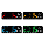 LED Screen Digital Display Desktop Alarm Clock Multifunctional Decoration Wall Clock(Orange)