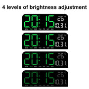 LED Screen Digital Display Desktop Alarm Clock Multifunctional Decoration Wall Clock(Blue)