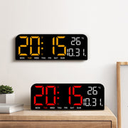 LED Screen Digital Display Desktop Alarm Clock Multifunctional Decoration Wall Clock(Red)